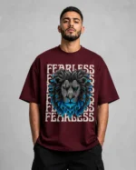 Azure Roar Fearless Oversized Box Fit T-Shirt - Image 3